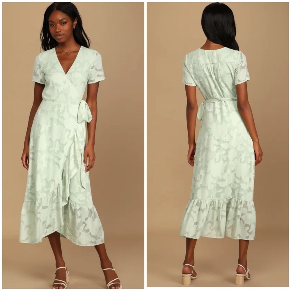Lulu's Light Green Midi Dress
